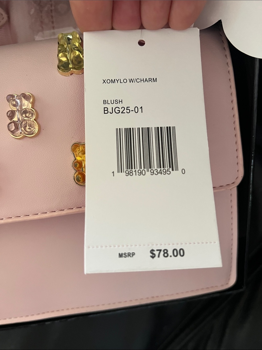 Betsey Johnson Pink Satchel with Multicolor Gummy Bear Studs - Picture 3 of 4